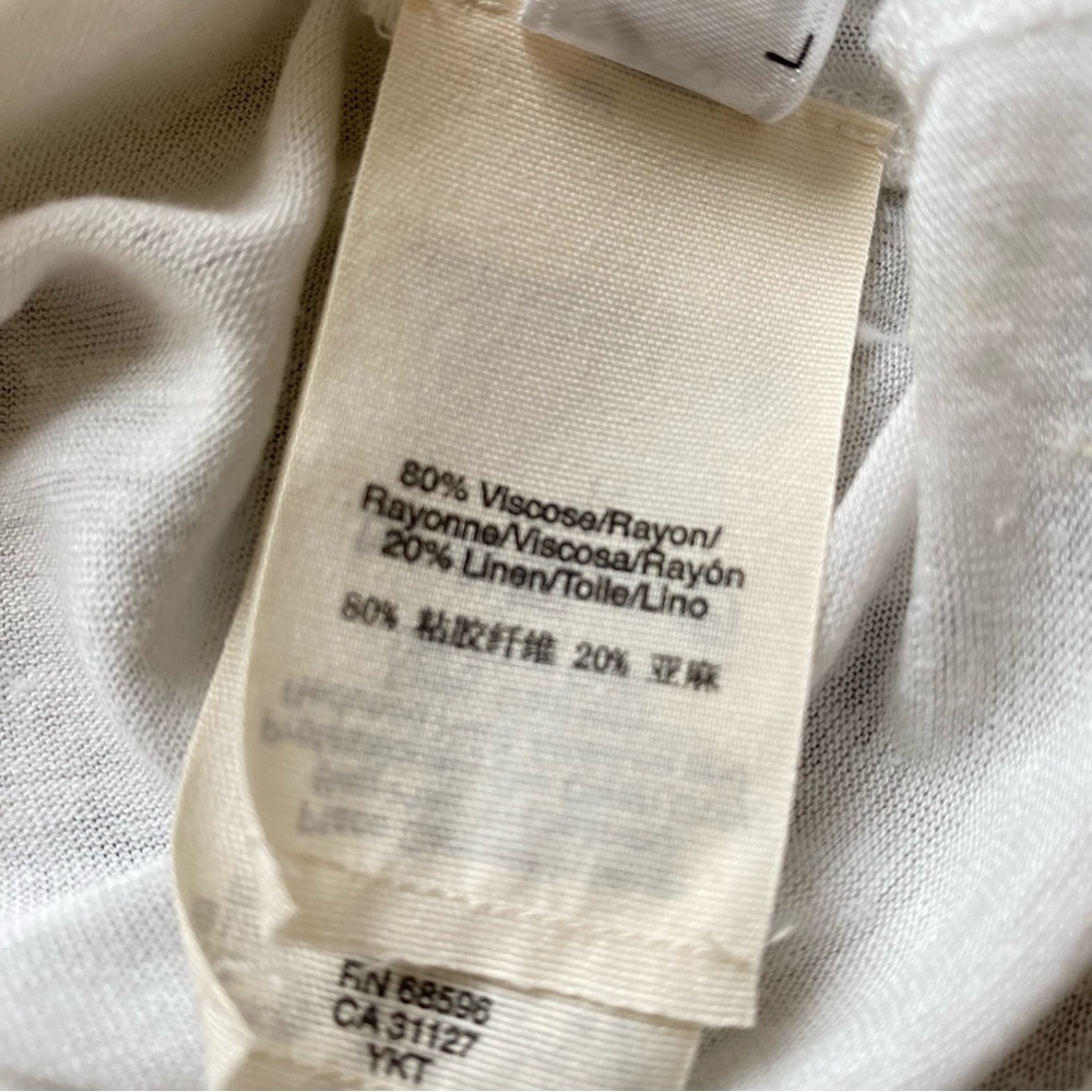 PURE DKNY Women’s Linen Blend Tank Tunic Top Shark-bite Hem White M - Picture 6 of 6